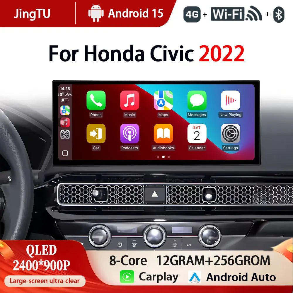 12.3" Android Car Stereo For Honda Civic 2022 QLED GPS