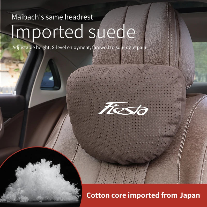 Car Interior 5-Color Selectable Headrest For Ford Fiesta Auto Headrest Neck Support Lumbar Cushion Soft Neck Pillow Accessories