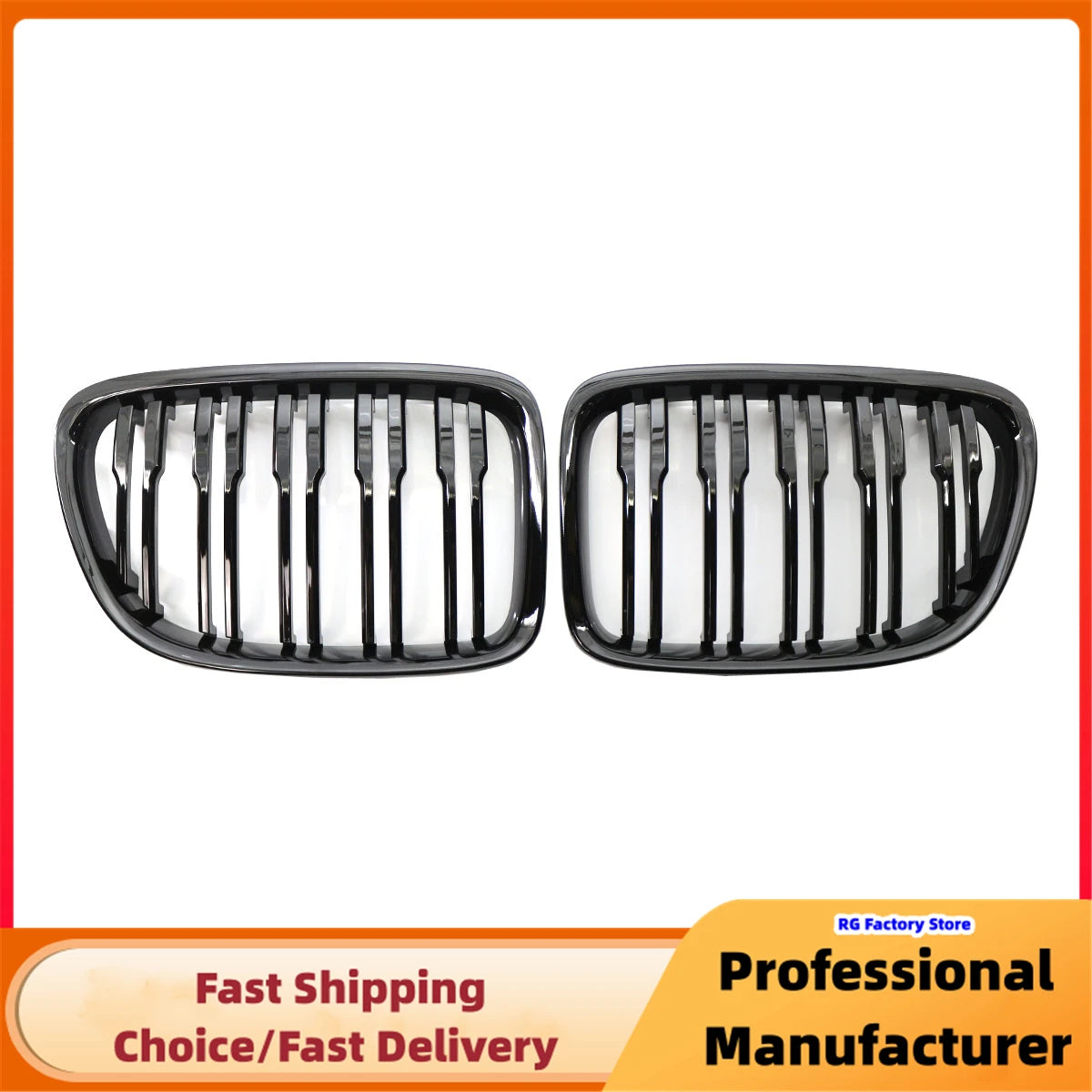 Front Bumper Kidney Grille For E84 X1 18i 20i 25i 28i 2009-2015 Glossy Black Car Racing Grills Double Slat Sport Cover